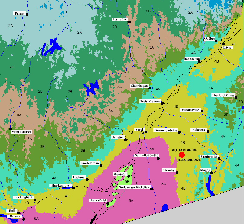 Carte des Zones de RusticitJardin Jean-Pierre